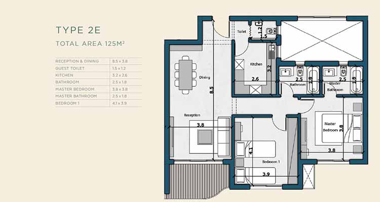 THE VUES BLOOMFIELDS - APARTMENT 125 sqm -شقة 125 متر للبيع في ذا فيوز بلوم فيلدز