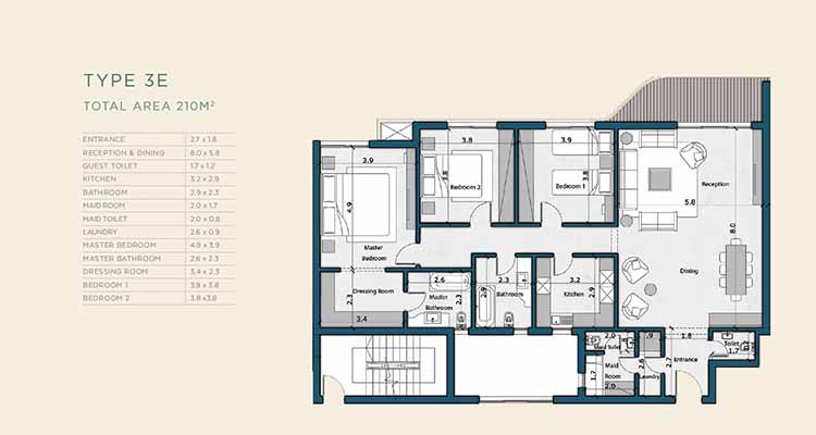 THE VUES BLOOMFIELDS - APARTMENT 210 sqm -شقة 210 متر للبيع في ذا فيوز بلوم فيلدز