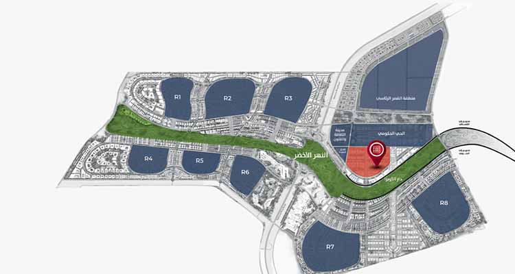 location of D Square Tower New Capital 3- موقع مشروع دي سكوير تاور العاصمة الإدارية الجديدة