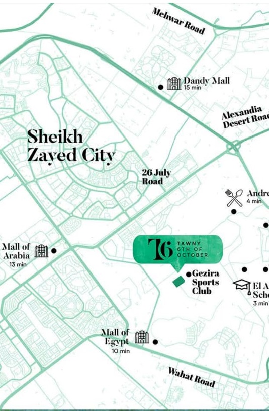 موقع تاونى هايد بارك أكتوبر - Location of Tawny Hyde Park 6th Of October 